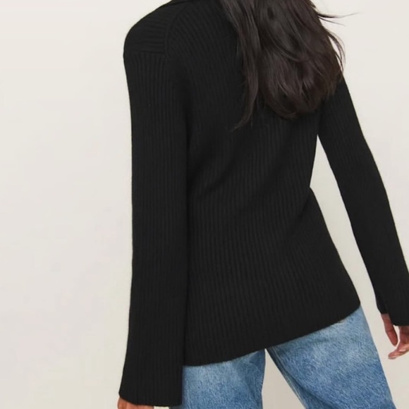 Reformation Shea Cashmere Collared Button Down Cardigan with Wide Sleeves Small - Picture 4 of 9